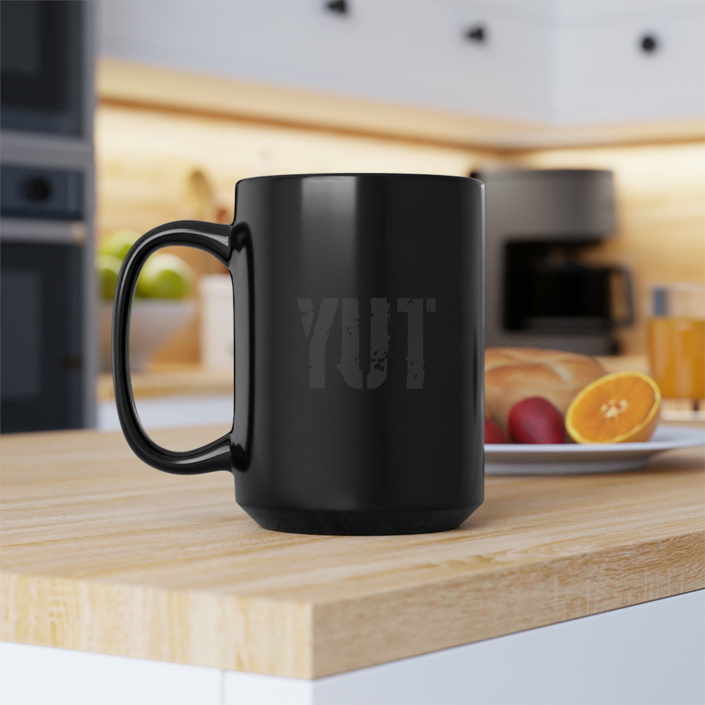 YUT - Black Mug, 15oz