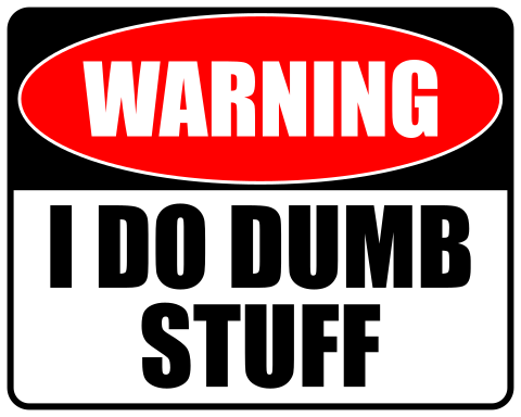 WARNING - I Do Dumb Stuff - Sticker